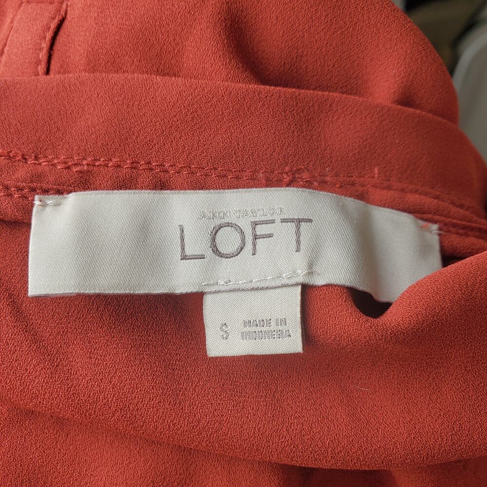 Loft Red Flutter Blouse Small - Picture 8 of 8
